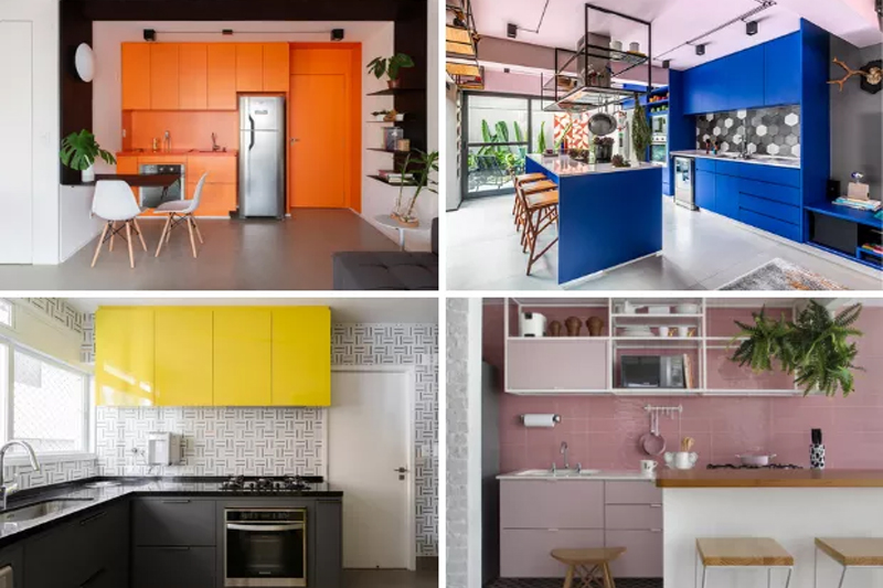 Tendências em móveis planejados coloridos para cozinhas