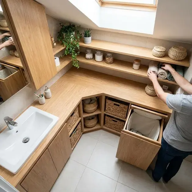 Armários sob medida para banheiros pequenos otimizando espaço e armazenamento