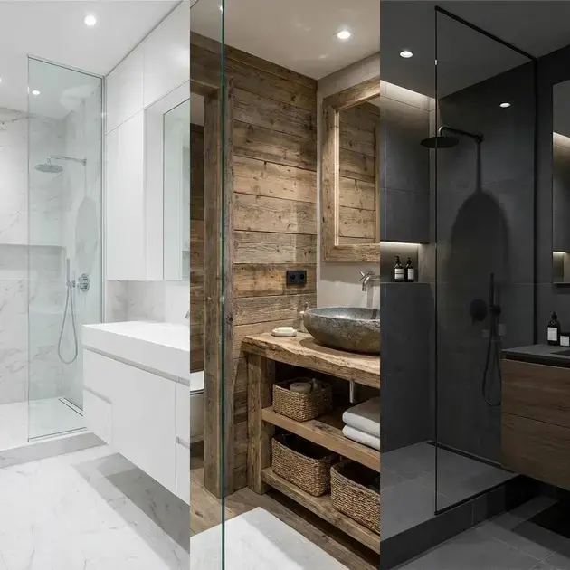 Decoração com armários sob medida para banheiros em diferentes estilos