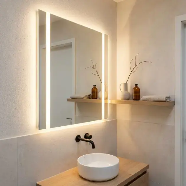 Cores claras iluminação e espelhos em banheiros pequenos com funcionalidade e estilo