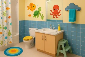 banheiro infantil com tema divertido